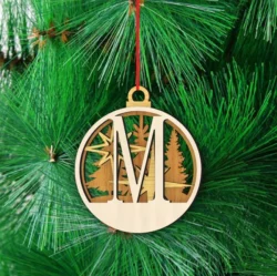 Alphabet M Christmas Ornament
