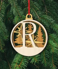 Alphabet R Christmas Ornament