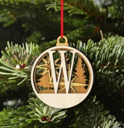 Alphabet W Christmas Ornament