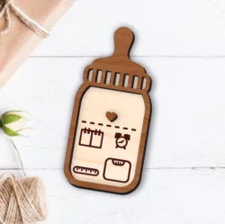 Baby Birth Stats Announcement Baby Bottle Shape