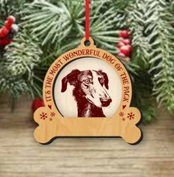 Borzoi Dog Christmas Ornament