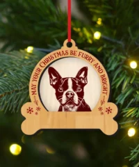 Boston Terrier Dog Christmas Ornament