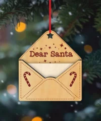 Candy Cane Dear Santa Letter Holder Ornament