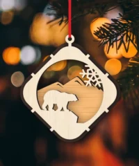 Christmas Ball Tree Decoration With Bear