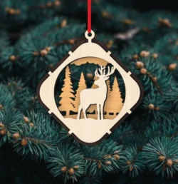 Christmas Ball Tree Decoration With Deer