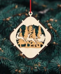 Christmas Ball Tree Decoration With Reindeer Sleigh Christmas Ball Tree Decoration With Reindeer Sleigh