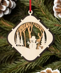 Christmas Ball Tree Decoration With Snowman And Rabbit With Deer