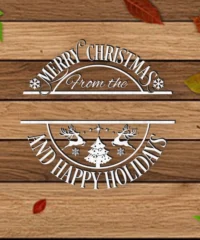 Christmas Family Name Door Sign With Merry Christmas And Happy Holidays