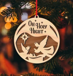Christmas Nativity Ornament With Angel And Child Jesus And Star