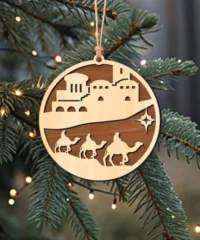Christmas Nativity Ornament With Camel Rider