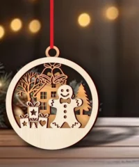 Christmas Ornament With Snowman And Gift Box