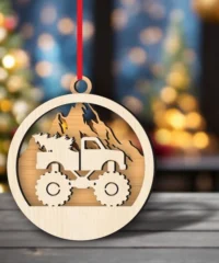 Christmas Ornament With Tree Truck