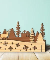 Christmas Scene With Deer