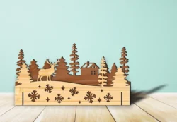 Christmas Scene With Deer