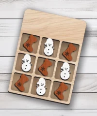 Christmas Tic Tac Toe Game With Snowman And Sock