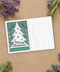 Christmas Tree And Star With Snowflake Christmas Card