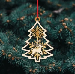 Christmas Tree Decoration With Reindeer