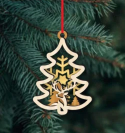 Christmas Tree Decoration With Reindeer