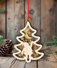 Christmas Tree Decoration With Santa And Moon