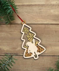 Christmas Tree Decoration With Snowflake And Santa