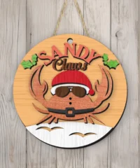 Crab Christmas In July Round Sign