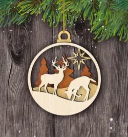 Deer Christmas Ball Decoration
