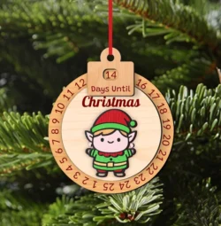 Elf Boy Countdown Ornament