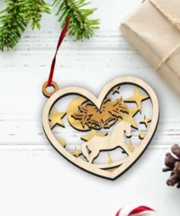 Heart Christmas Ornament With Rocking Horse