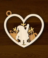 Heart Christmas Ornament With Santa