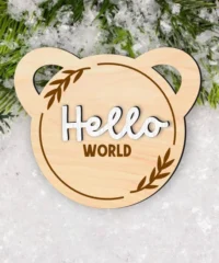 Hello World Baby Milestone Card