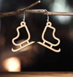 Ice Skates Christmas Earring