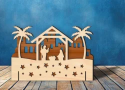 Nativity Christmas Scene With Jesus Was Born