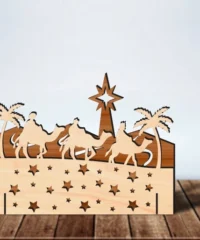 Nativity Christmas Scene With Three Kings Day