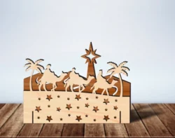 Nativity Christmas Scene With Three Kings Day