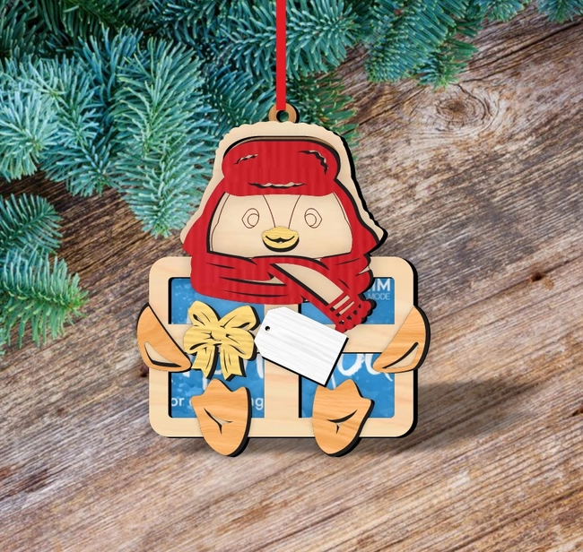 Penguin In Hat Gift Card Holder
