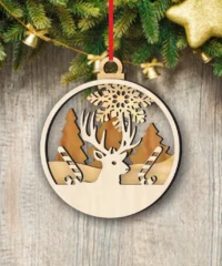 Reindeer And Candy Cane Christmas Ball Decoration Reindeer And Candy Cane Christmas Ball Decoration
