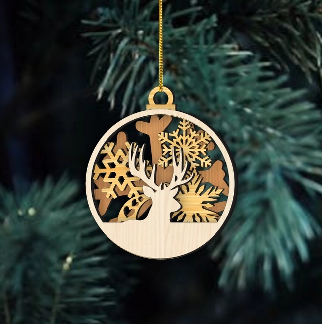 Reindeer Christmas Ball Decoration