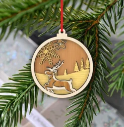 Reindeer Christmas Ball Ornament