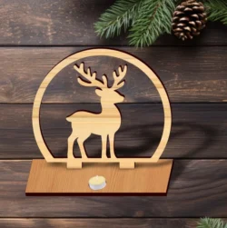 Reindeer Christmas Candle