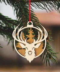 Reindeer Head Christmas Ball Decoration