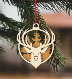 Reindeer Head Christmas Ball Decoration