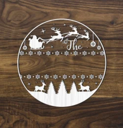 Reindeer Sleigh Christmas Family Name