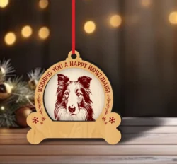 Rough Collie Dog Christmas Ornament