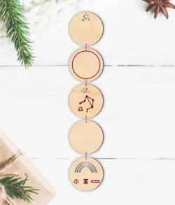 Round Baby Birth Wooden Garland Name And Zodiac Libra Sign