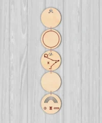 Round Baby Birth Wooden Garland Name And Zodiac Pisces Sign