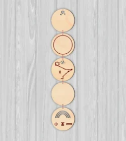 Round Baby Birth Wooden Garland Name And Zodiac Pisces Sign