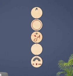 Round Baby Birth Wooden Garland Name And Zodiac Scorpio Sign