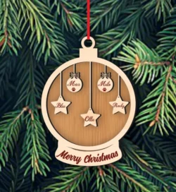 Snow Globe Christmas Name Ornament