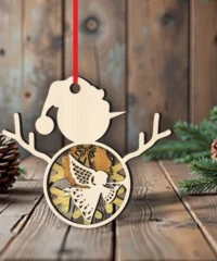 Snowman Christmas Decoration With Angel