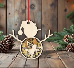 Snowman Christmas Decoration With Angel
